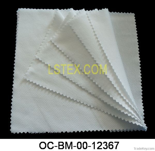 100% organic cotton bird eye mesh fabric in white