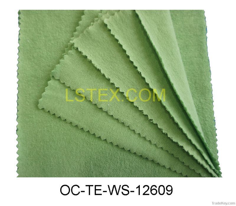 Organic cotton 210gsm terry fabric in green color