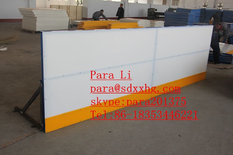 polyethylene sheet ice rink barrier