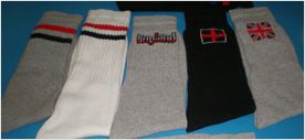 Logo socks, motif socks, striper socks,