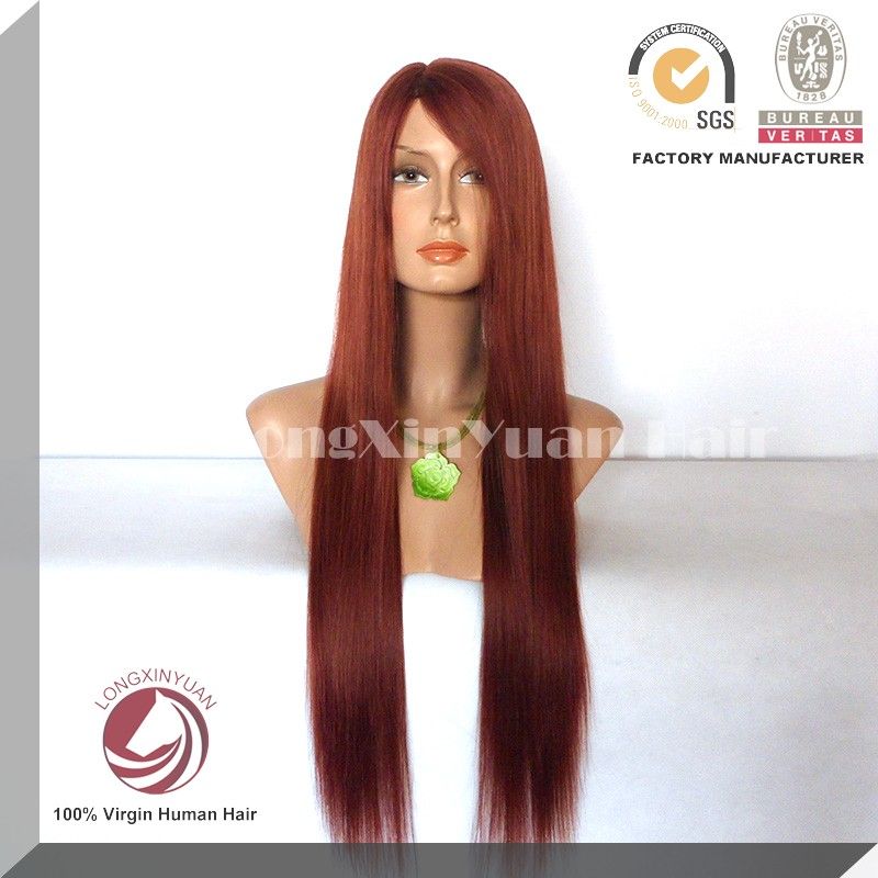 Stock Indian Remy Human Hair Full Lace Wig with Baby Hair around
