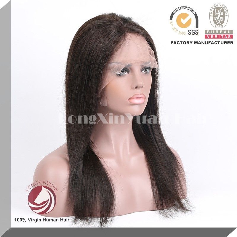 Stock Indian Remy Human Hair Full Lace Wig with Baby Hair around