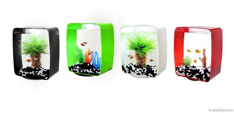Acrylic Smart Filtration LED Lighting Mini Aquarium (MD-0375)