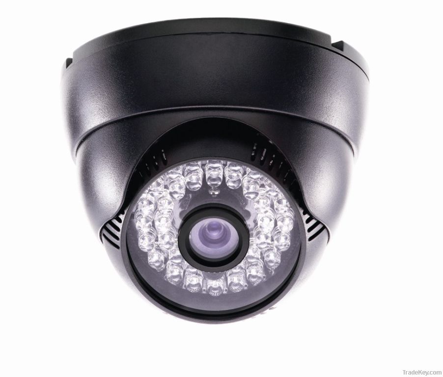 1/3-inch Color Dome Camera with Plastic Cover, 30m IR Viewing Distance