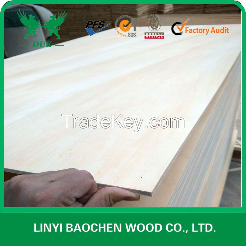1220x2440 E0 glue Furniture grade Basswood Fancy plywood