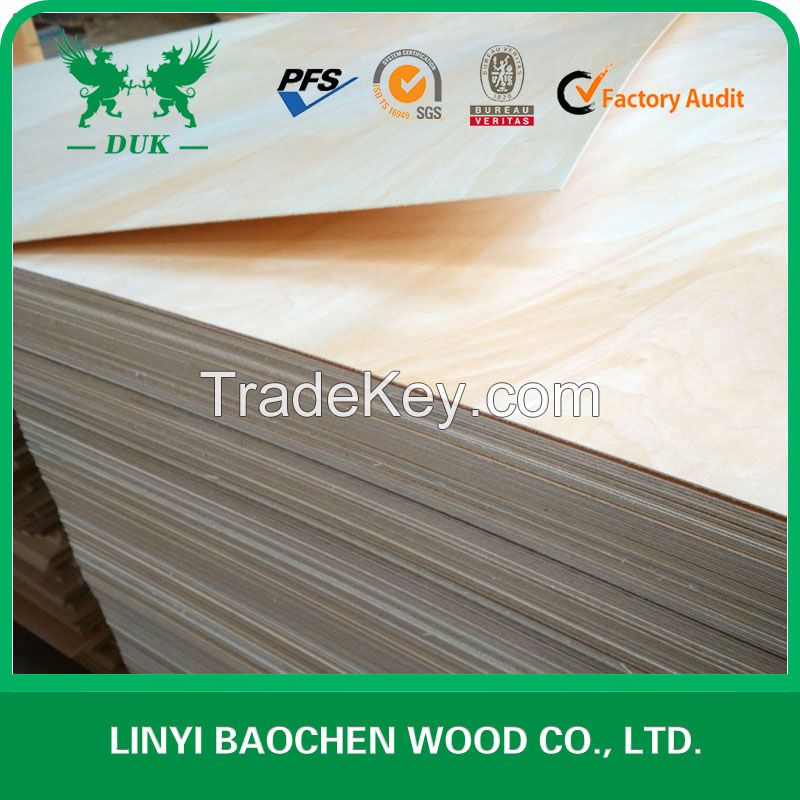 1220x2440 E0 glue Furniture grade Basswood Fancy plywood