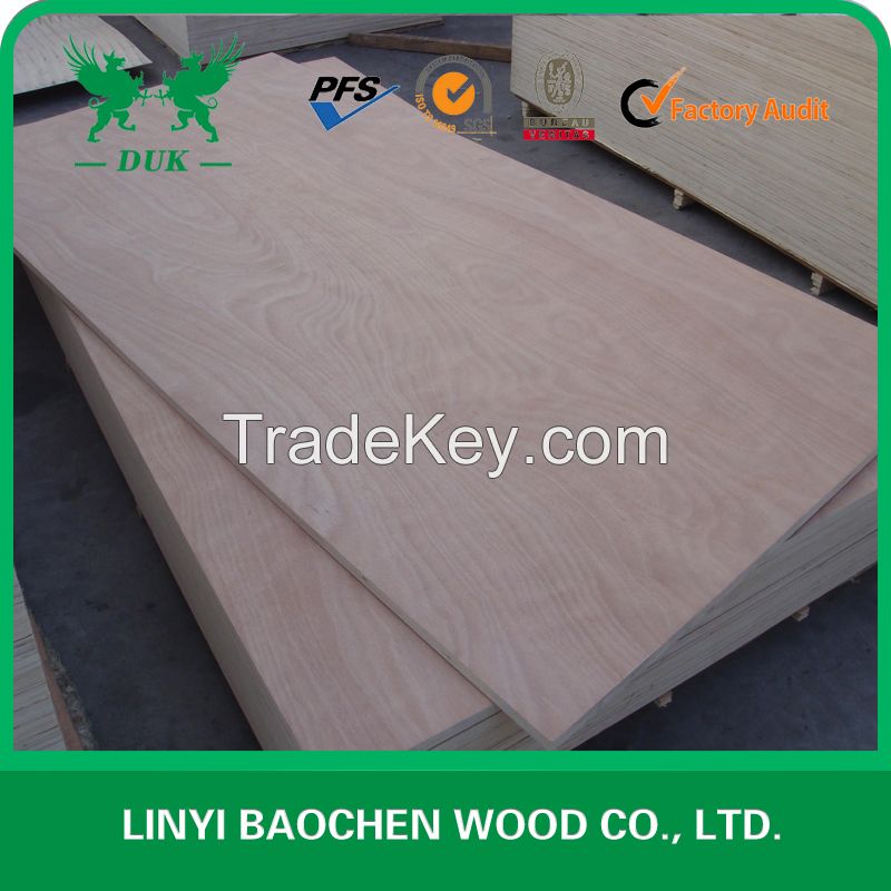 Furniture usage 16mm Okoume commercial plywood  