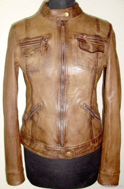 Capucine Women Waxed Leather Jacket