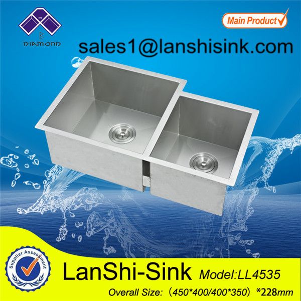 LL4535 kitchin square stainless steel undermount square kitchen sink