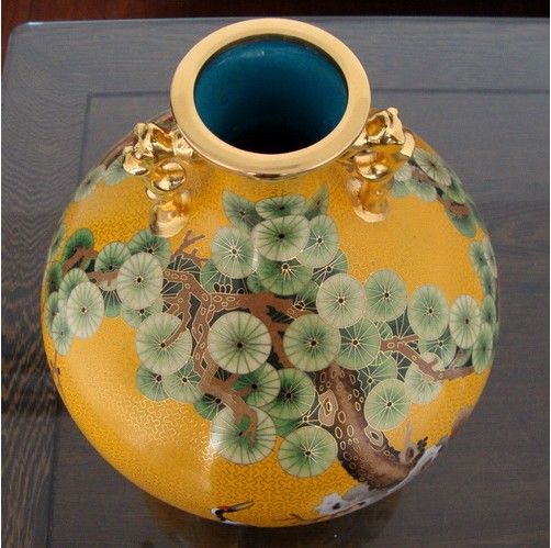 Chinese China Cloisonne Bronze Copper Enamel Vase