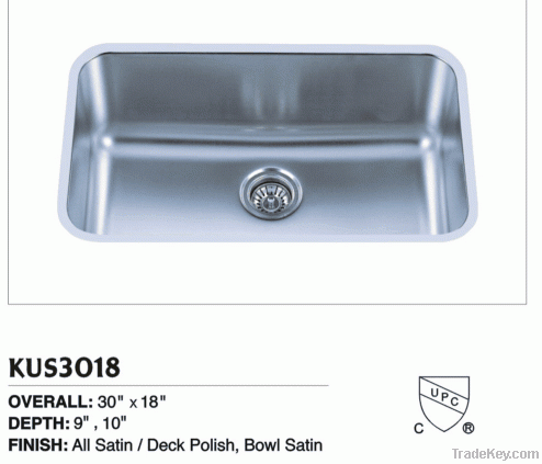 Single bowl Sink of KUS3018 with CUPC