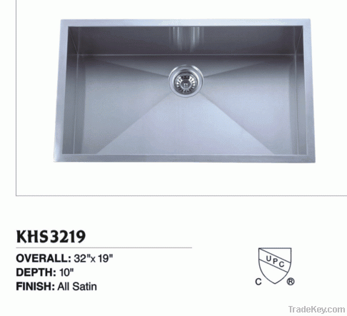 Handmade Single Bowl Stainless Kitchen Sink of KHS3219