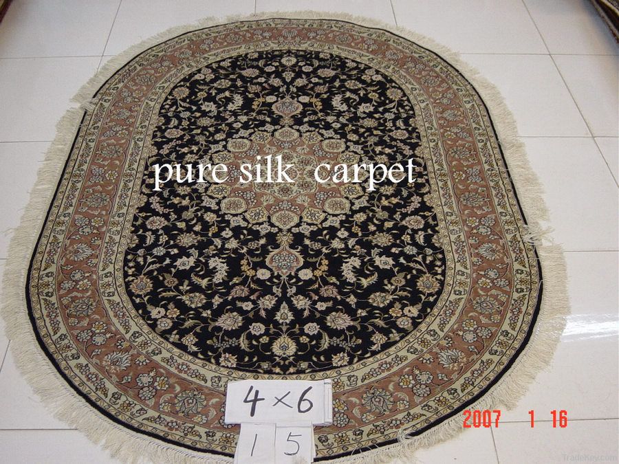oriental handmade silk carpet and rug