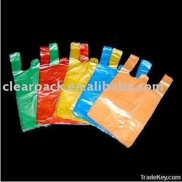 Plastic colored t-shirt bags