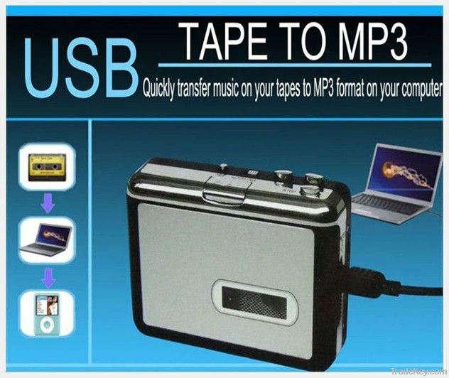 USB cassette and tape converter to iPOD MP3 CD portable player