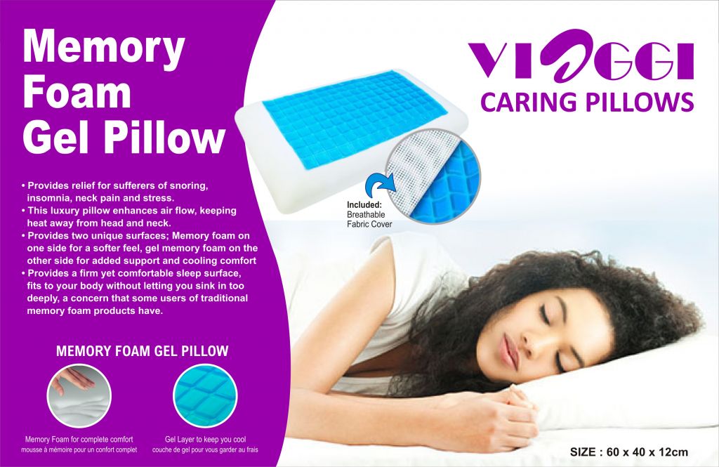 Viaggi Memory foam sleeping pillow with cool gel