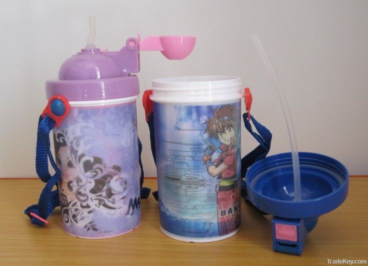 3D kids plastic drink water bottle