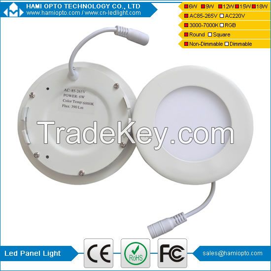 LED round thin panel light 6W