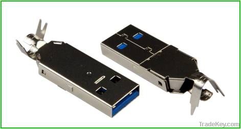 USB 3.0 connector, Type A. Solder Type, Plug