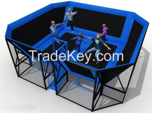 fitness sport trampoline, indoor trampoline jumping bed, amusement trampoline park, large trampoline center