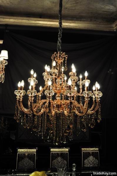 Luxary rose gold crystal chandelier/hotel chandelier