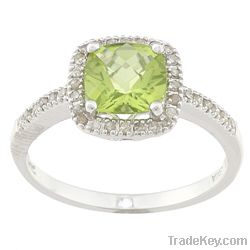 sterling silver ring, peridot ring, 925 silver jewelry, fine jewelry