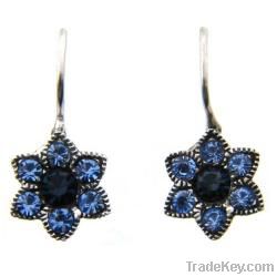 sterling silver blue cubci zirconia earrings