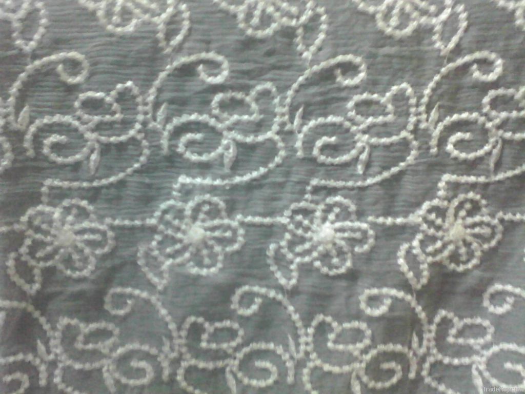 100% pure embrioded chiffon