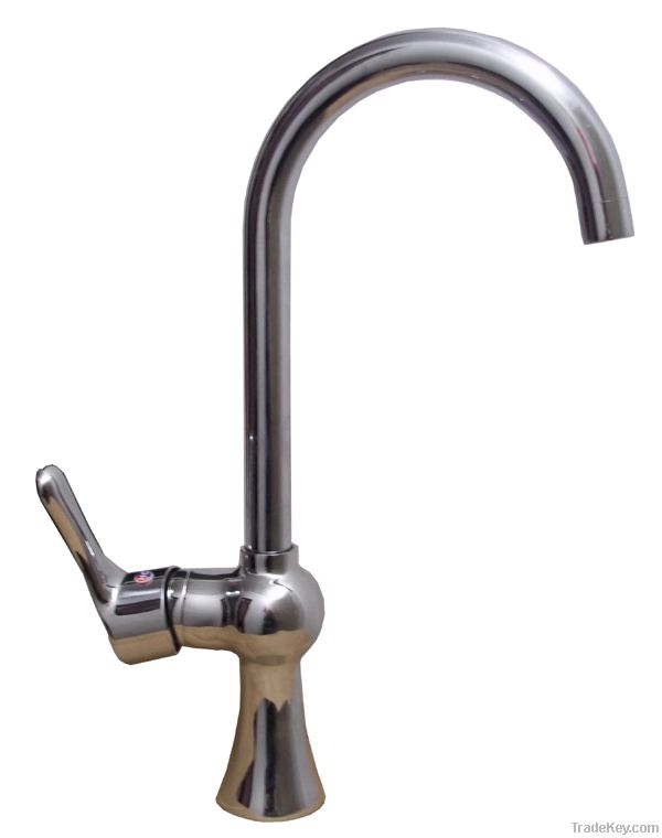 Single Handle Kitchen Sink Brass Faucet Brushed Chrome Spray Mixed Tap