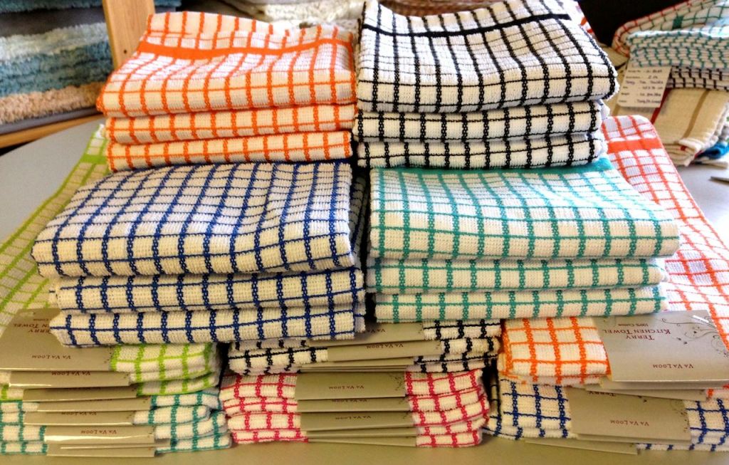 Terry multi stripe tea towels