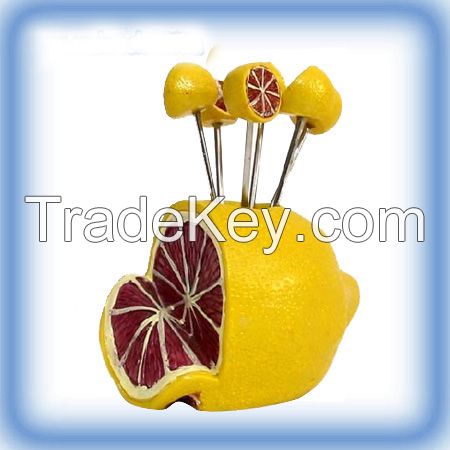 Resin craft fruit fork with resin handle 