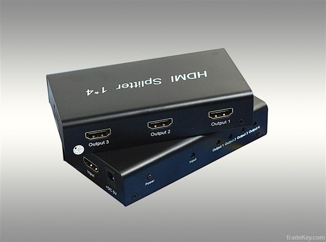 3D 1 in 4 out HDMI Splitter Support Blue-Ray 24/50/60fs/HD-DVD/xvYCC