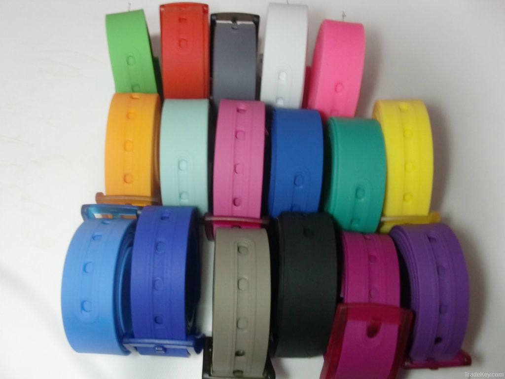 2012 silicone belt with plastic buckle