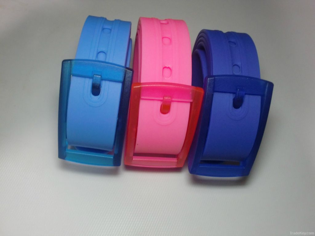 Skinny Silicone Belts with Plastic Box