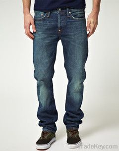 Dark blue 100%cotton men's denim jeans