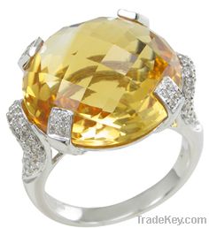 18K diamond ring with Citrin
