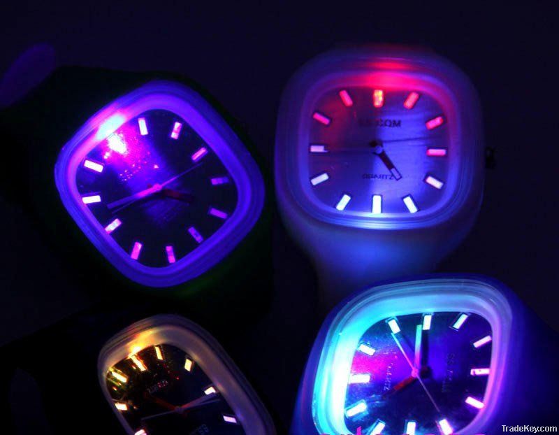 best selling lady jelly flashing unisex watch