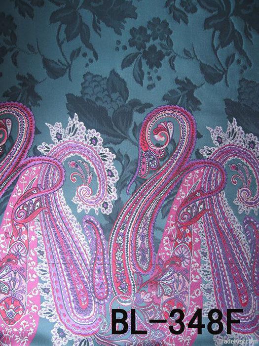 Paisley Border Floral Woven Brocade Fabric