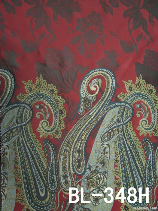 Paisley Border Floral Woven Brocade Fabric