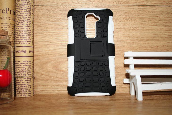 Newest arrival stand combo case for LG G2, tpu+pc case for g2