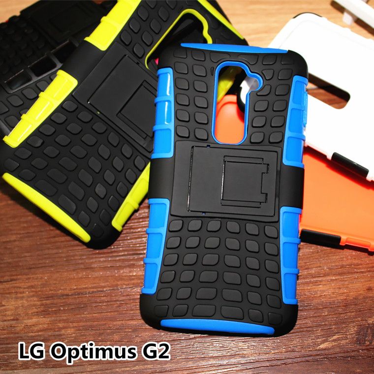 Newest arrival stand combo case for LG G2, tpu+pc case for g2