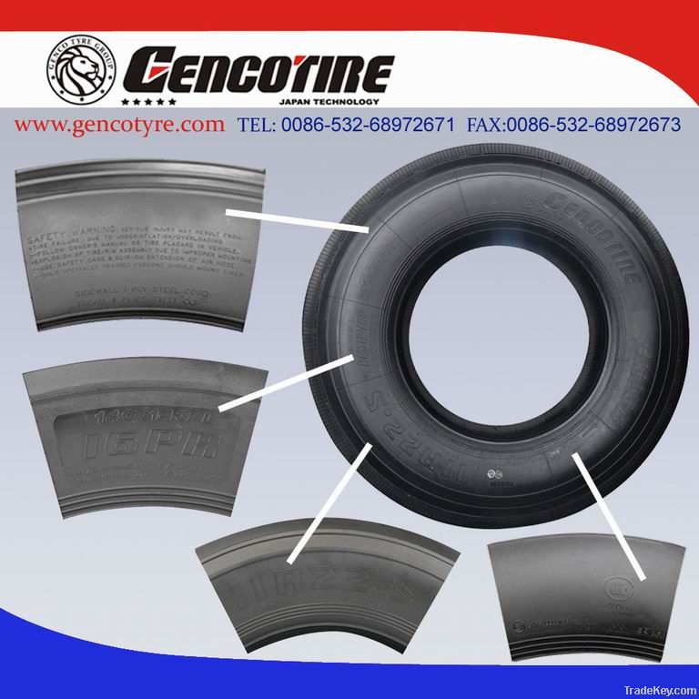 truck tyre, sizes9r20-295/80r22.5