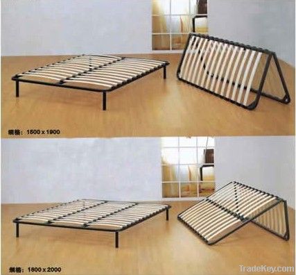 Factory price Metal Bed Frame wood slat