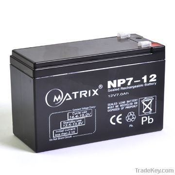 12v 7ah sealed lead acid battery for ups/alarm system/security system