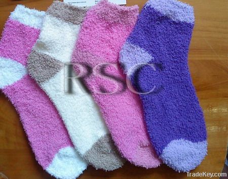 Girl&#039;s two colour micro fiber socks