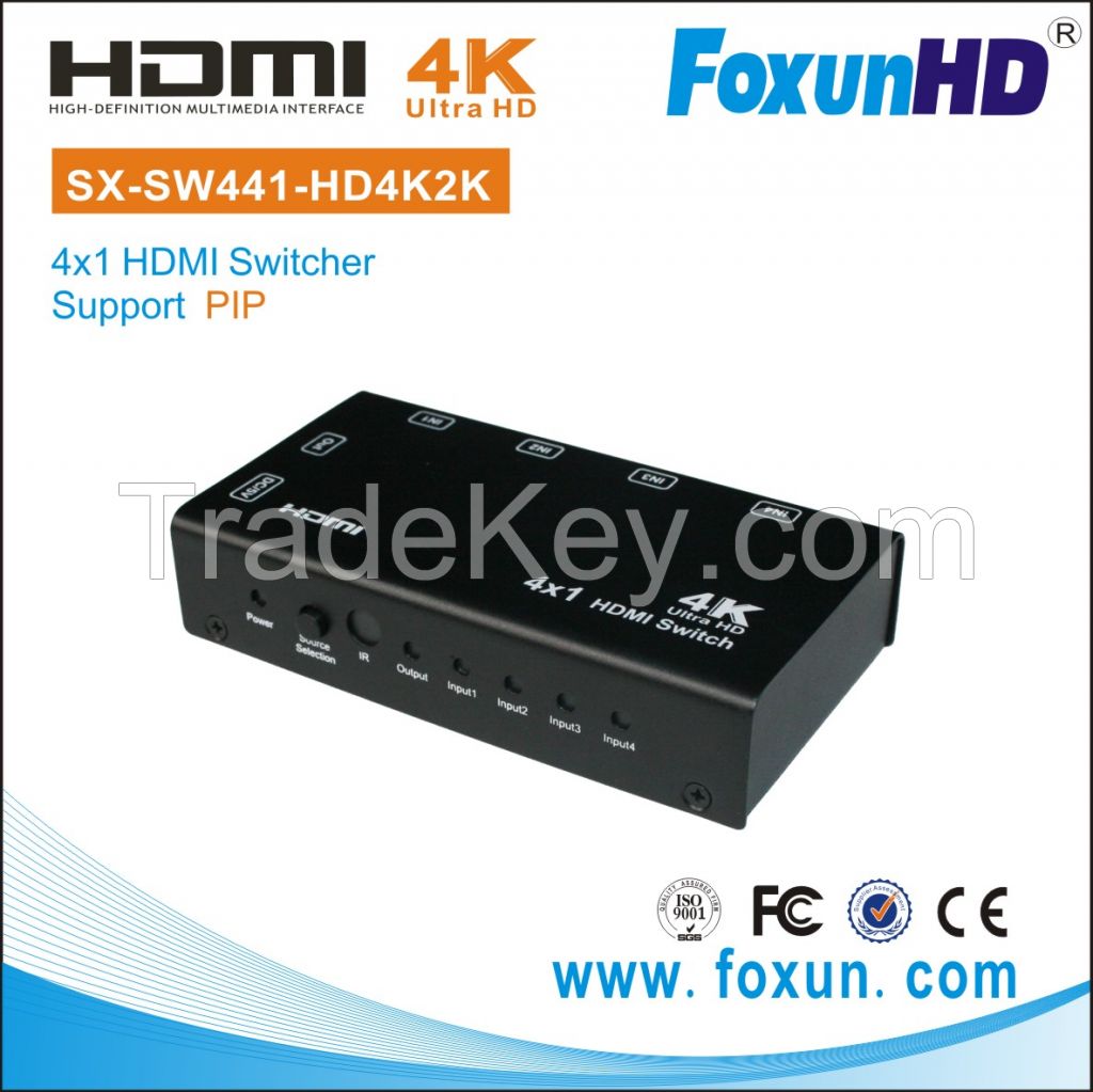 4x1 HDMI Switch support 4k with PIP (Picture in Picture)
