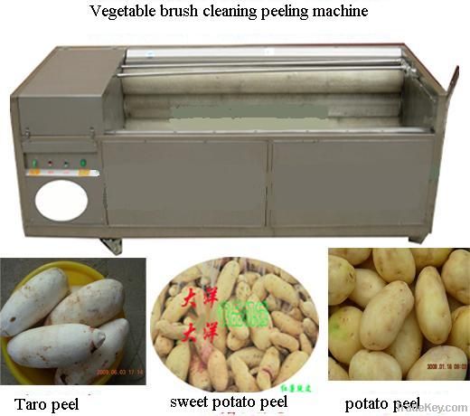 Potato brush washing and peeling machine