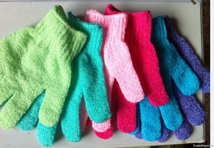 Chamfer nylon bath glove  wholesale price