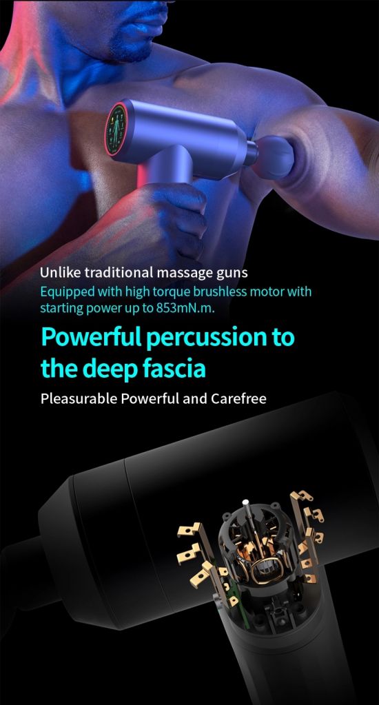 Intelligent muscle deep fascia vibration massage gun percussion fascia gun