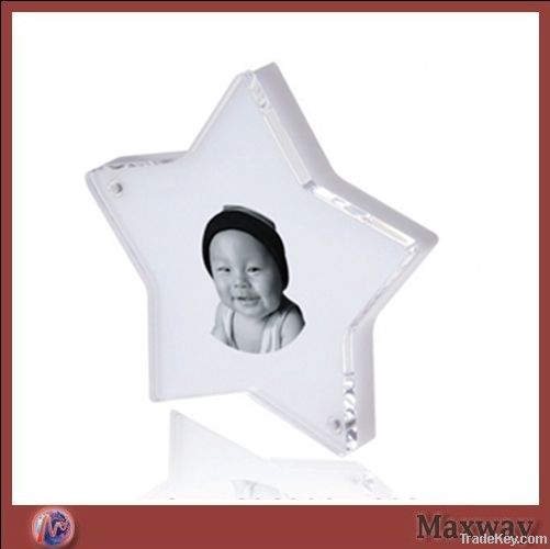 Star-liked clear acrylic/lucite photo/pictuure frame